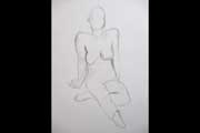 Figure Drawing Seated Model Foreshortened Thumbnail